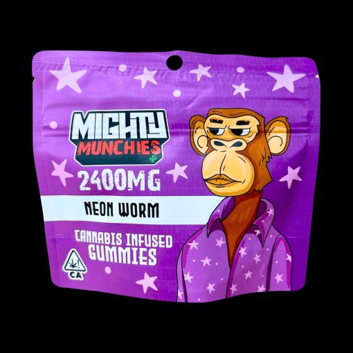 Mighty Munchies Neon Worm Cannabis Infused Gummies