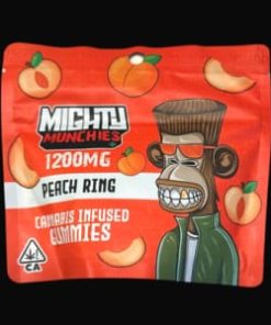 Mighty Munchies Peach Ring Cannabis Infused Gummies 1200mg